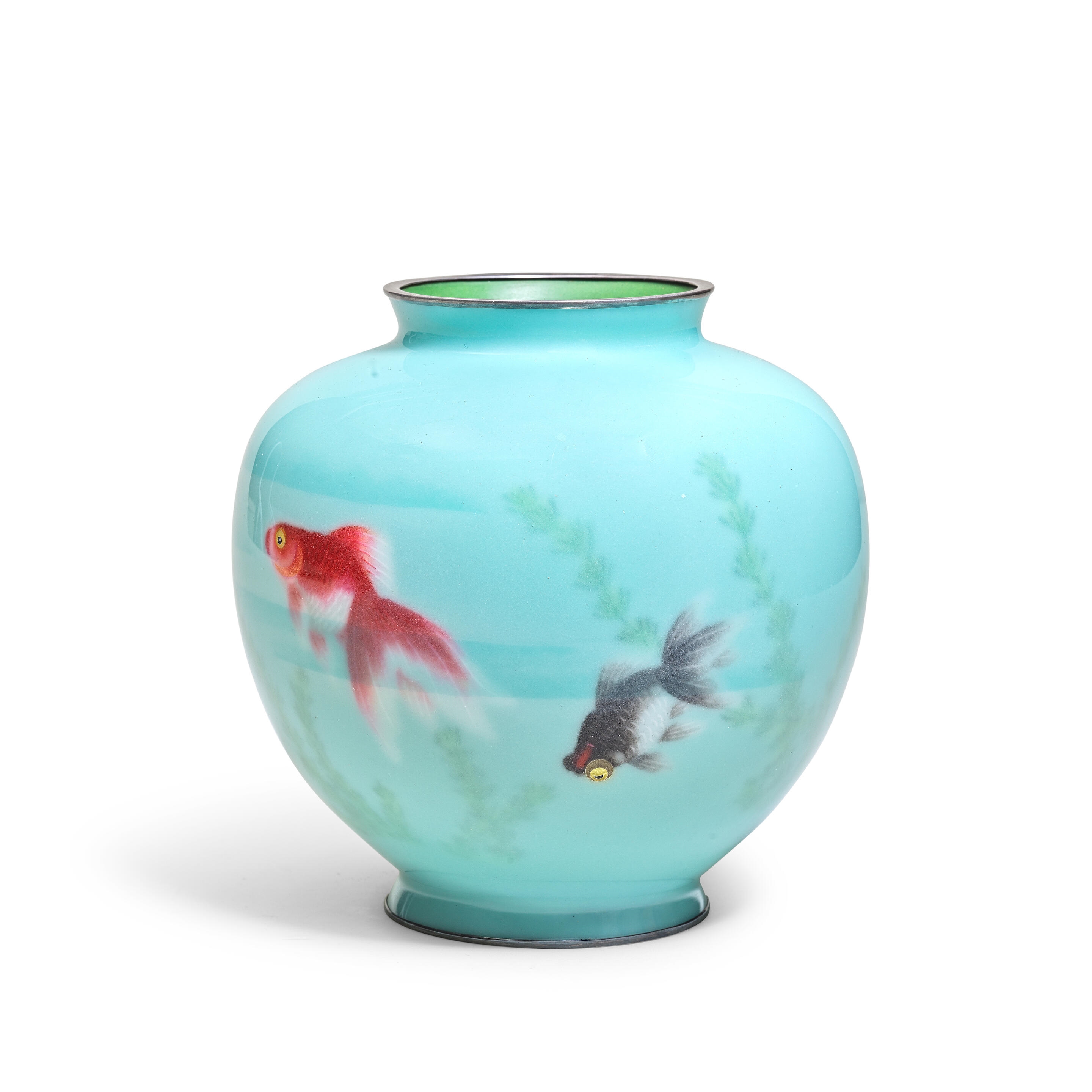 Artwork by Gonda Hirosuke, 'GOLDFISH' VASE, Made of enamel, wood