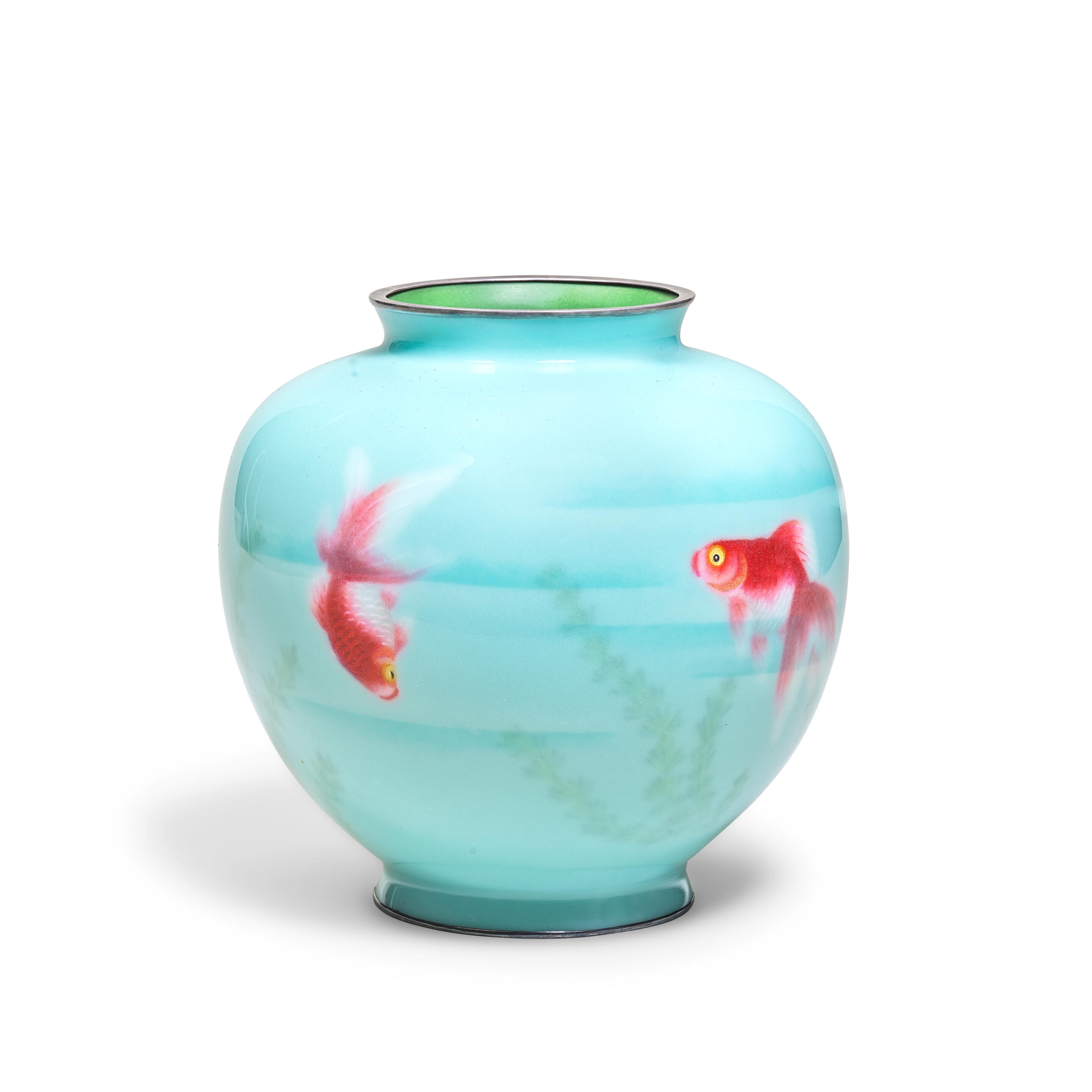 Artwork by Gonda Hirosuke, 'GOLDFISH' VASE, Made of enamel, wood