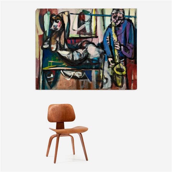 Untitled (Abstract with Saxophonist - Hal Lotterman