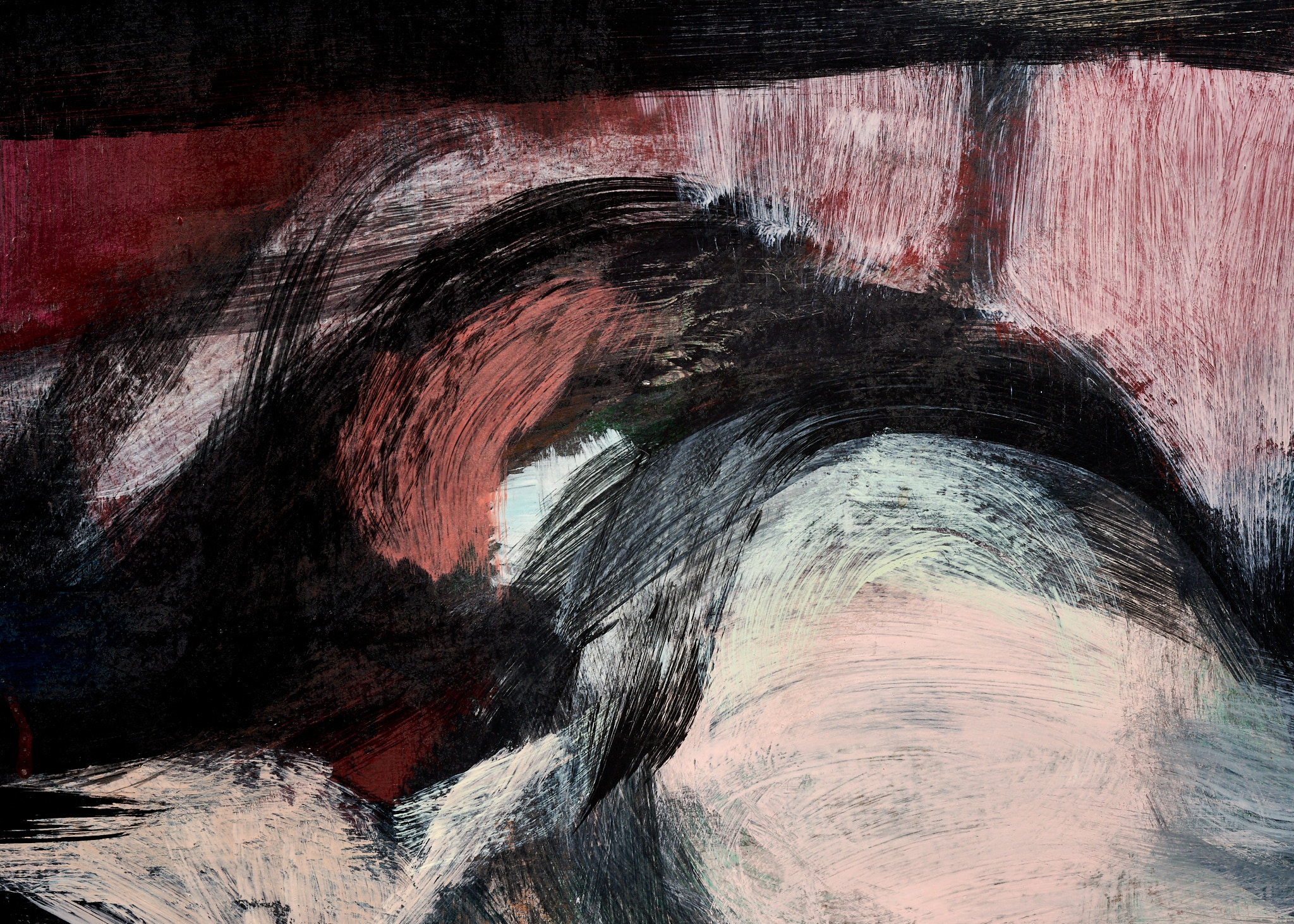 Artwork by Hal Lotterman, Untitled (Abstract with Saxophonist, Made of Oil On Masonite