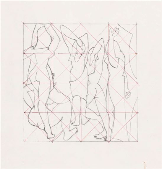 STUDY FOR LES DEMOISELLES D'AVIGNON VUES DE DERRIÈRE