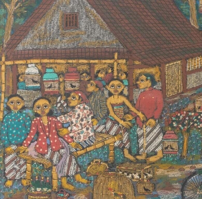 Artwork by Sukamto Dwi Susanto, Market Scene, Made of Gouache On Paper