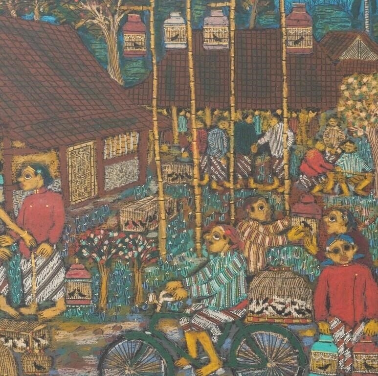 Artwork by Sukamto Dwi Susanto, Market Scene, Made of Gouache On Paper
