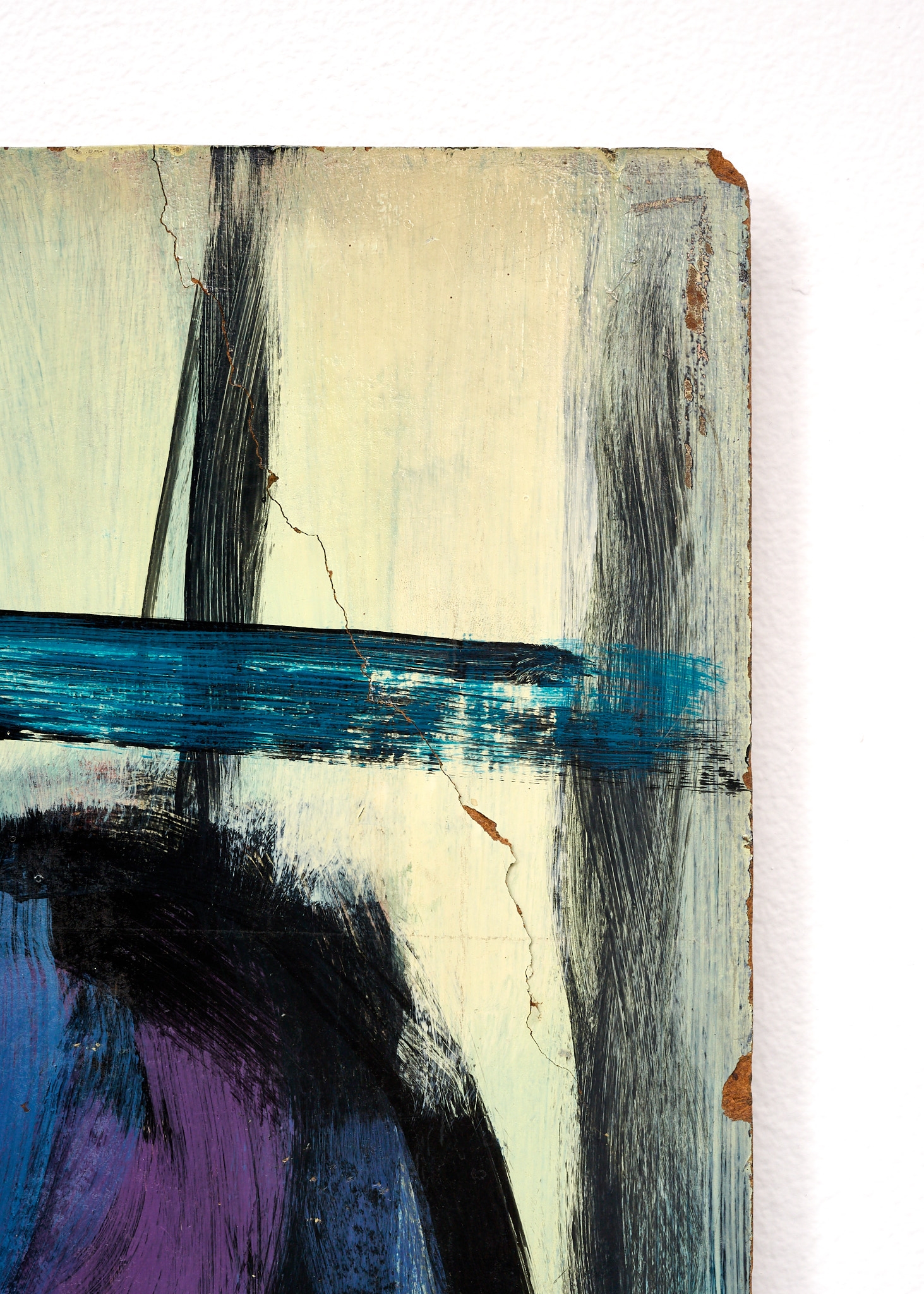 Artwork by Hal Lotterman, Untitled (Abstract with Saxophonist, Made of Oil On Masonite