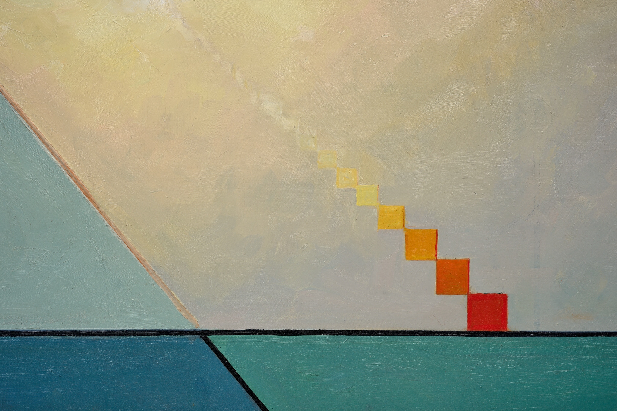 Artwork by Antonis Karafyllakis, Through the Shadows to the Light, Made of Oil On Canvas