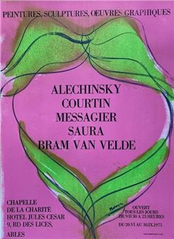 Lithograph poster, Arles exhibition 1975 - Jean Messagier