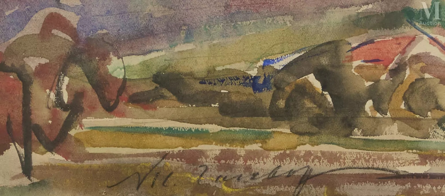 Artwork by Nikolai Alexandrovich Tarkhoff, Campagne d'Orsay, Made of Mixed media on paper