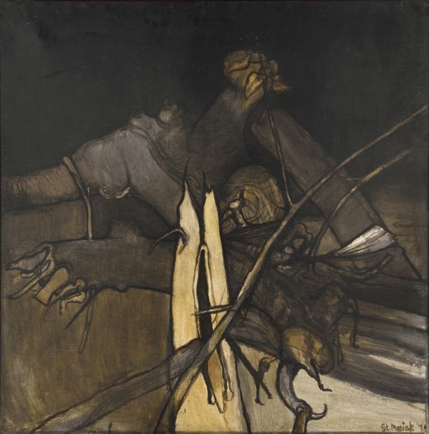 Artwork by Stanisław Masiak, Fragment of Landscape I, Made of Oil On Canvas