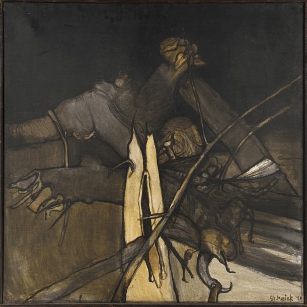 Artwork by Stanisław Masiak, Fragment of Landscape I, Made of Oil On Canvas