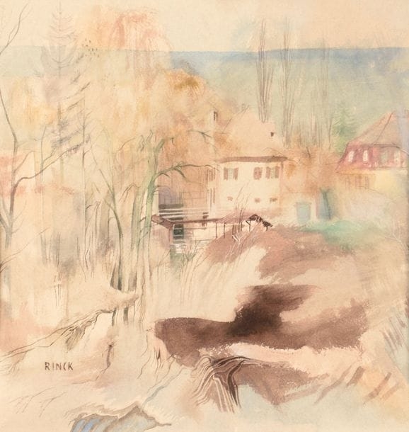 Artwork by Jean-pierre Rinck, La mossig Ã  Keircheim NÂ°762, Made of Mixed Media On Paper