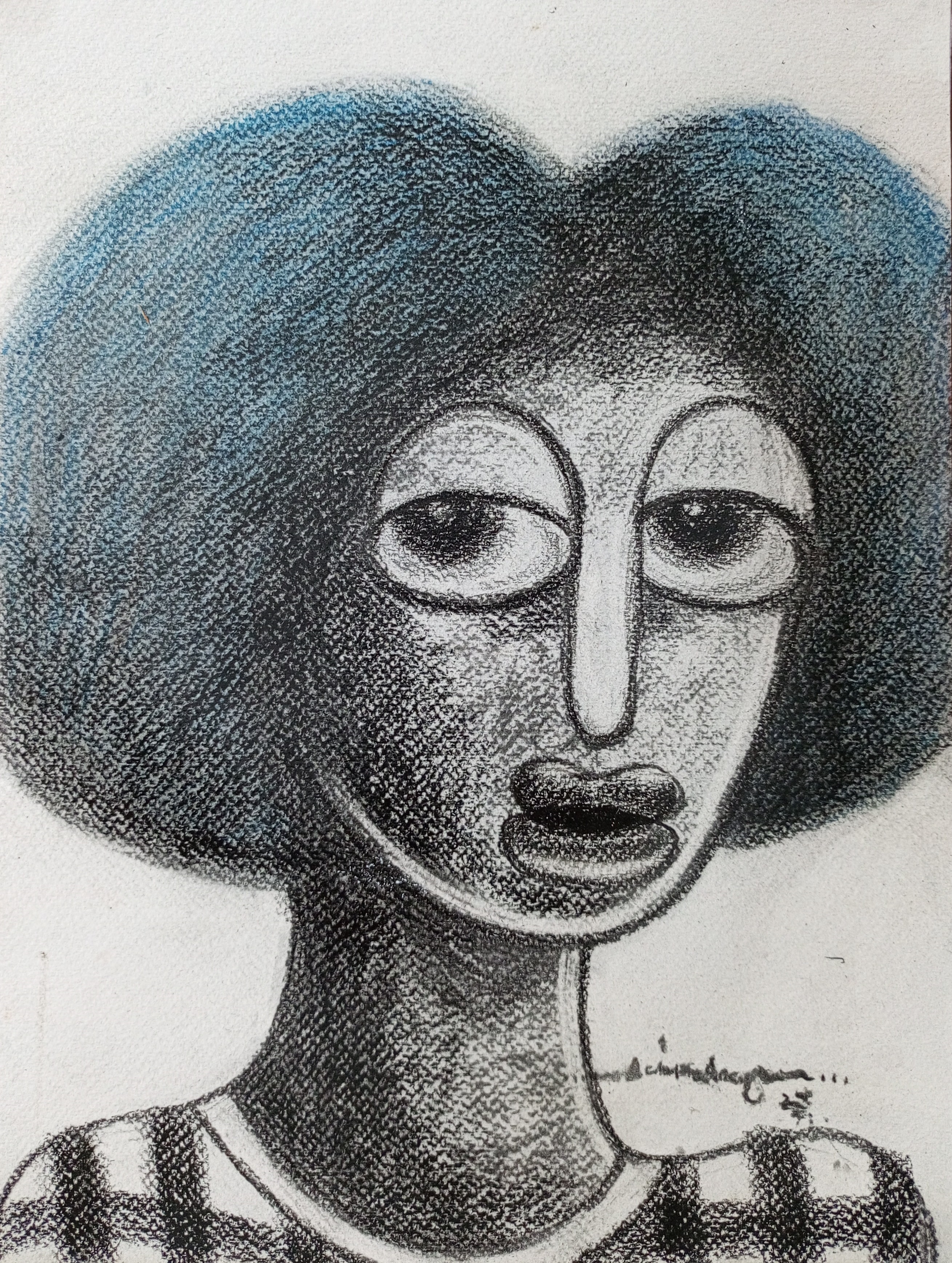 Artwork by Achike Anayo Miracle, Ihu oma 1(beautiful face)