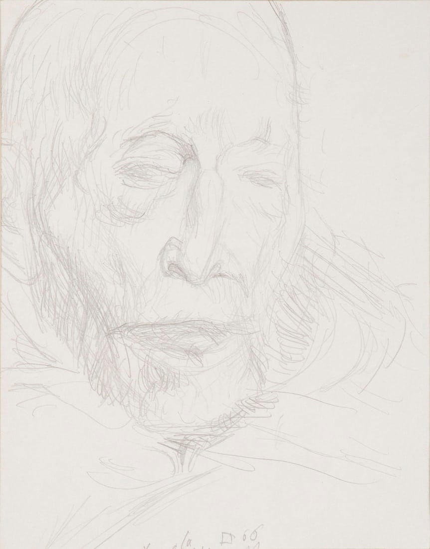 Artwork by Hans Wimmer, PORTRAIT IN MONTAGNOLA, Made of pencil drawing on paper