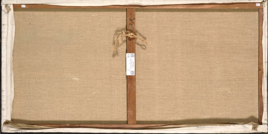 Artwork by Christopher-Harmon Cheung, Reclining man in two sequences, Made of Oil On Canvas