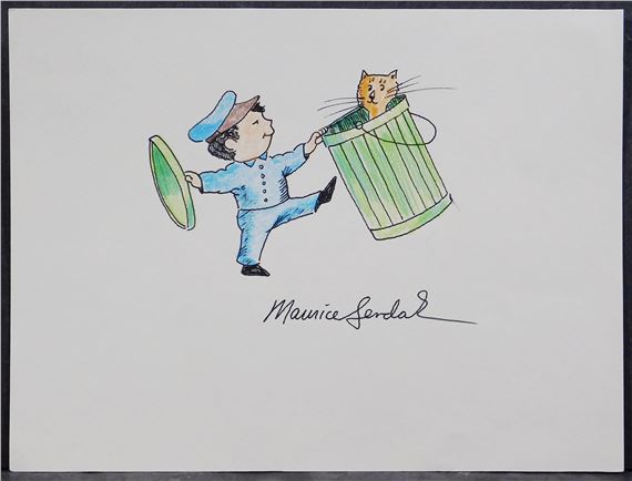 Cop with a Cat in a Bin - Maurice Sendak