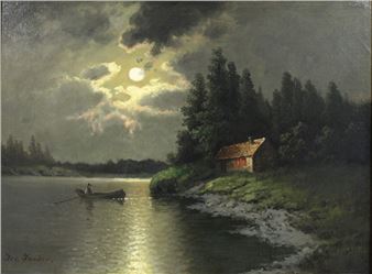 Seestück bei Mondschein - Jos Gander