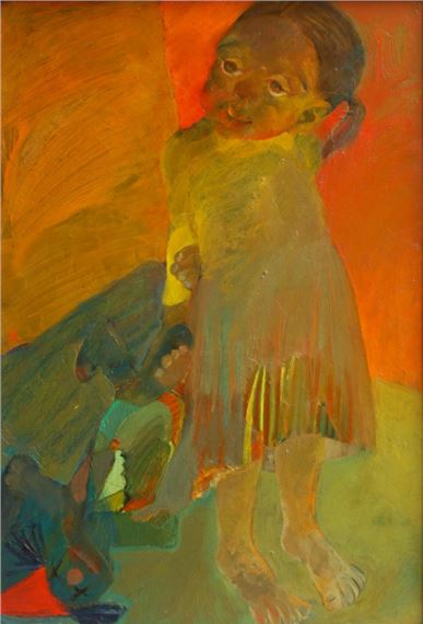 Mädchen mit Puppe - Albena Hristova