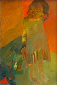 Mädchen mit Puppe - Albena Hristova