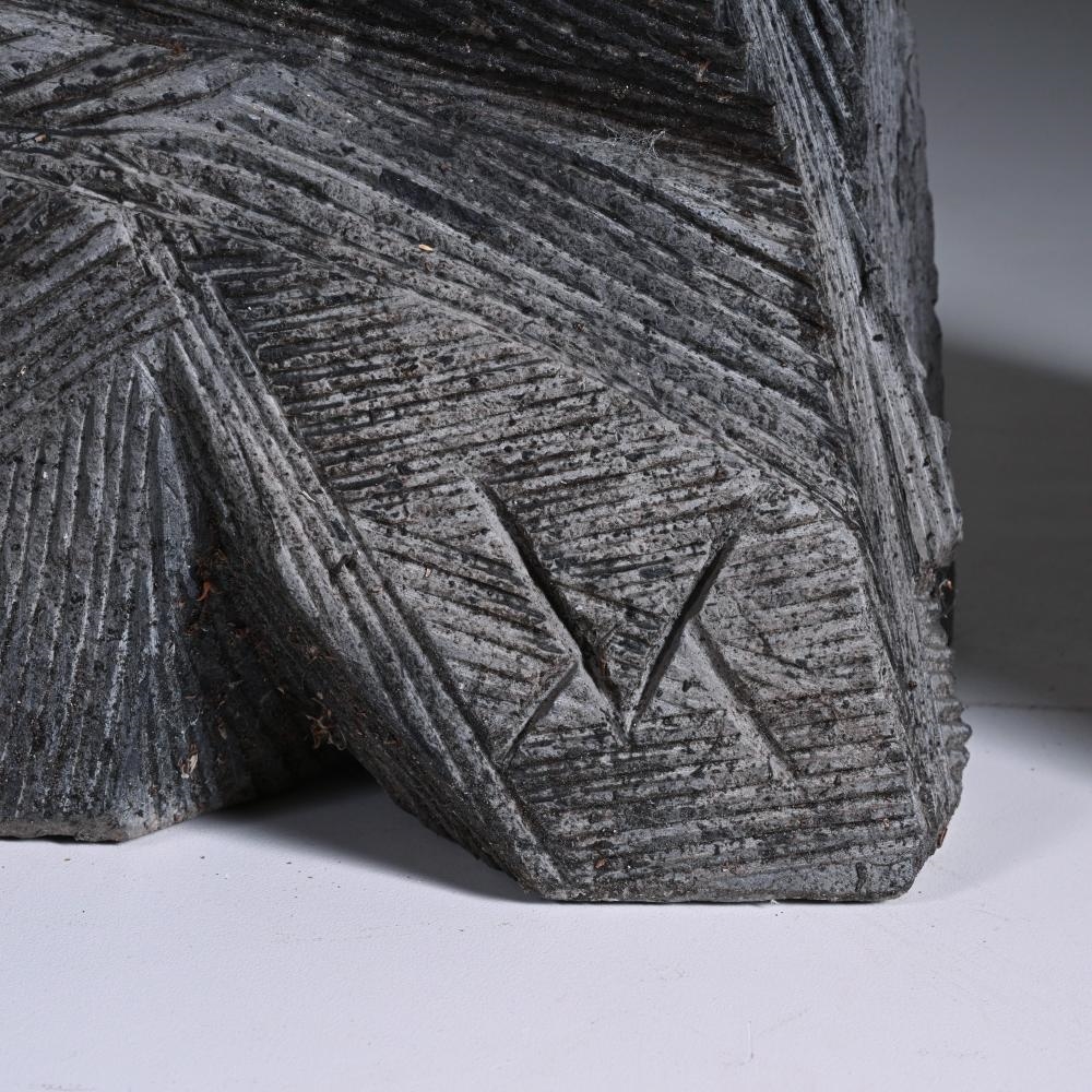 Artwork by Marc Verdoodt, pair of large marble sculptures in Noir de Mazy, Made of Marble