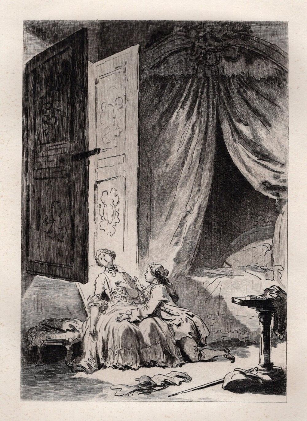 Artwork by Jean-Honoré Fragonard, Limited 1800s Etching, Made of Etching On Laid Paper