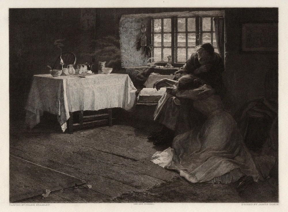 Artwork by Frank Bramley, A Hopeless Dawn, Made of Etching On Wove Paper