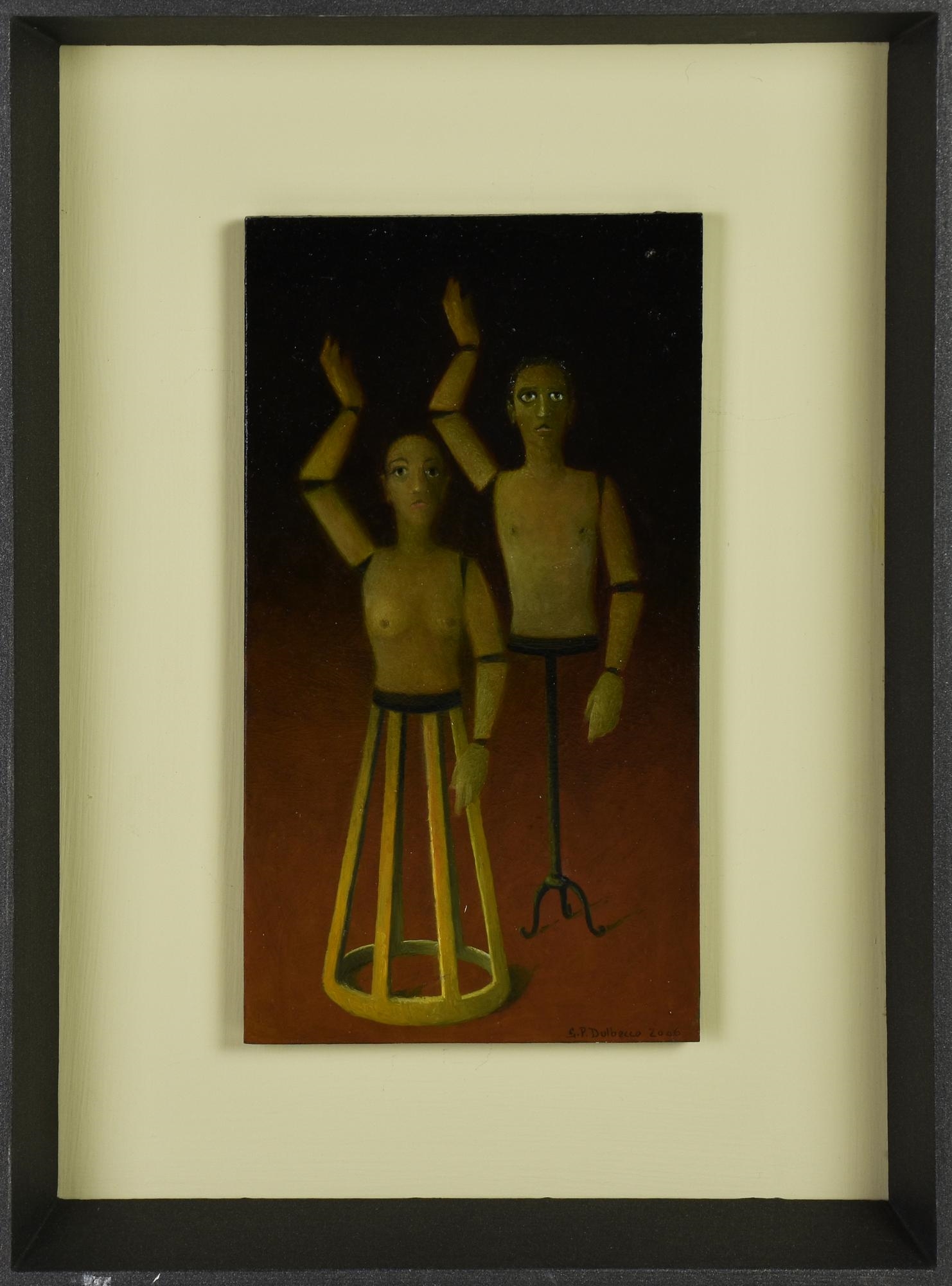 Artwork by Gian Paolo Dulbecco, GLI AMANTI (DALLA SERIE TAROCCHI, Made of Olio Su Tavola