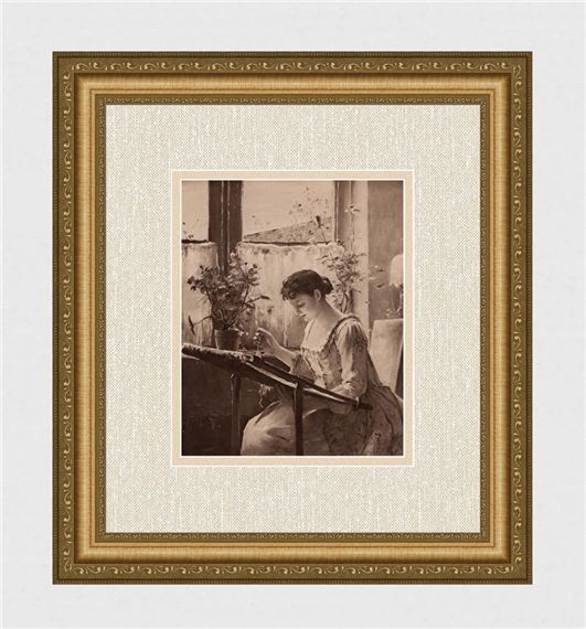 The Lady & her Needlework - Mihaly Munkacsy