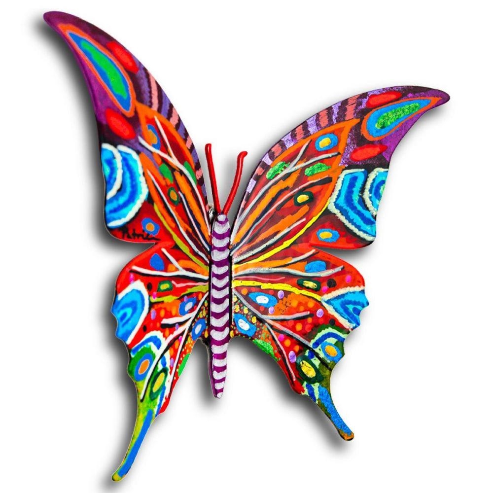 Artwork by Patricia Govezensky, Butterfly, Made of Original Painting On Cutout Steel