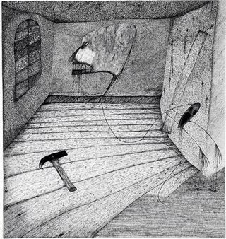 Surreal Interior Ghostly Scene - Nick Blinko