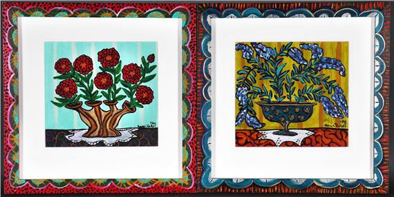 Sarah Rakes | Pair of Florals (1995) | MutualArt