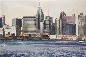 Detroit Skyline - Edward Allen Hodgkinson