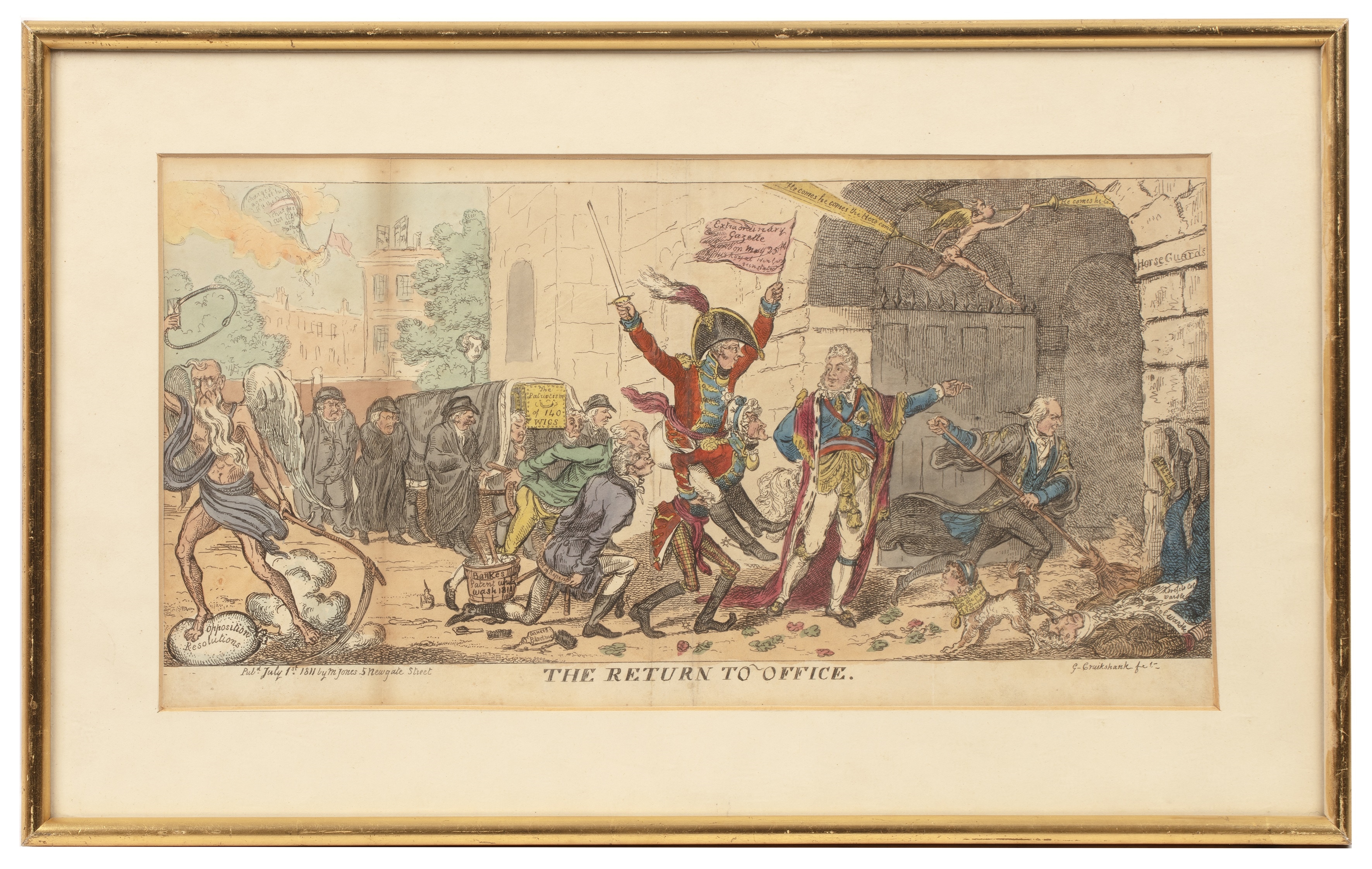 Artwork by George Cruikshank, London Dandies, or Monstrosities of 1816, Made of Etching