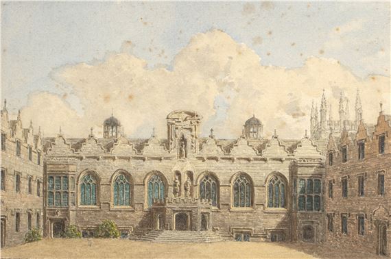George Pyne | An Oxford college quad, Oriel | MutualArt