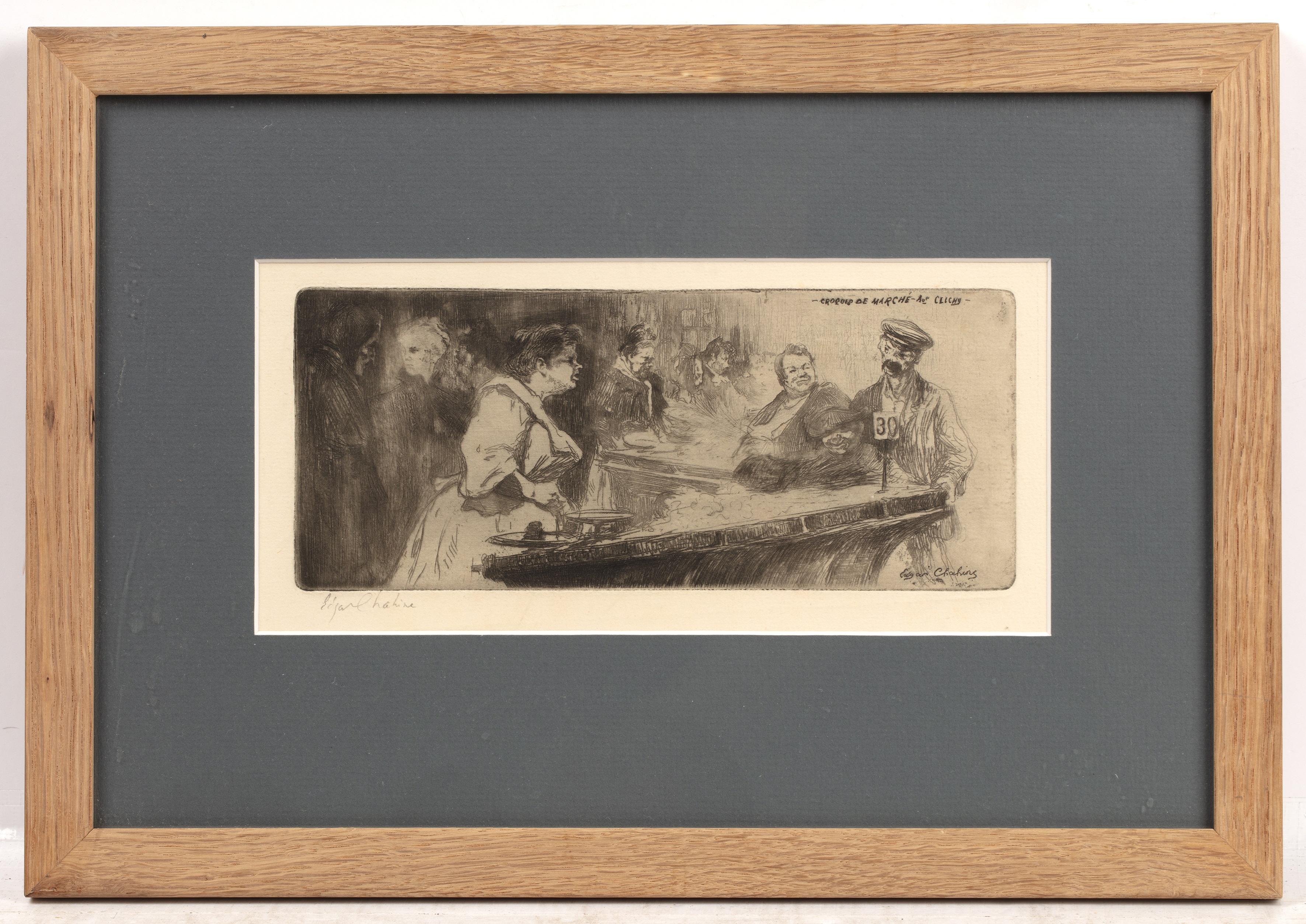 Artwork by Edgar Chahine, A nude reclining on a bed, Made of Etching