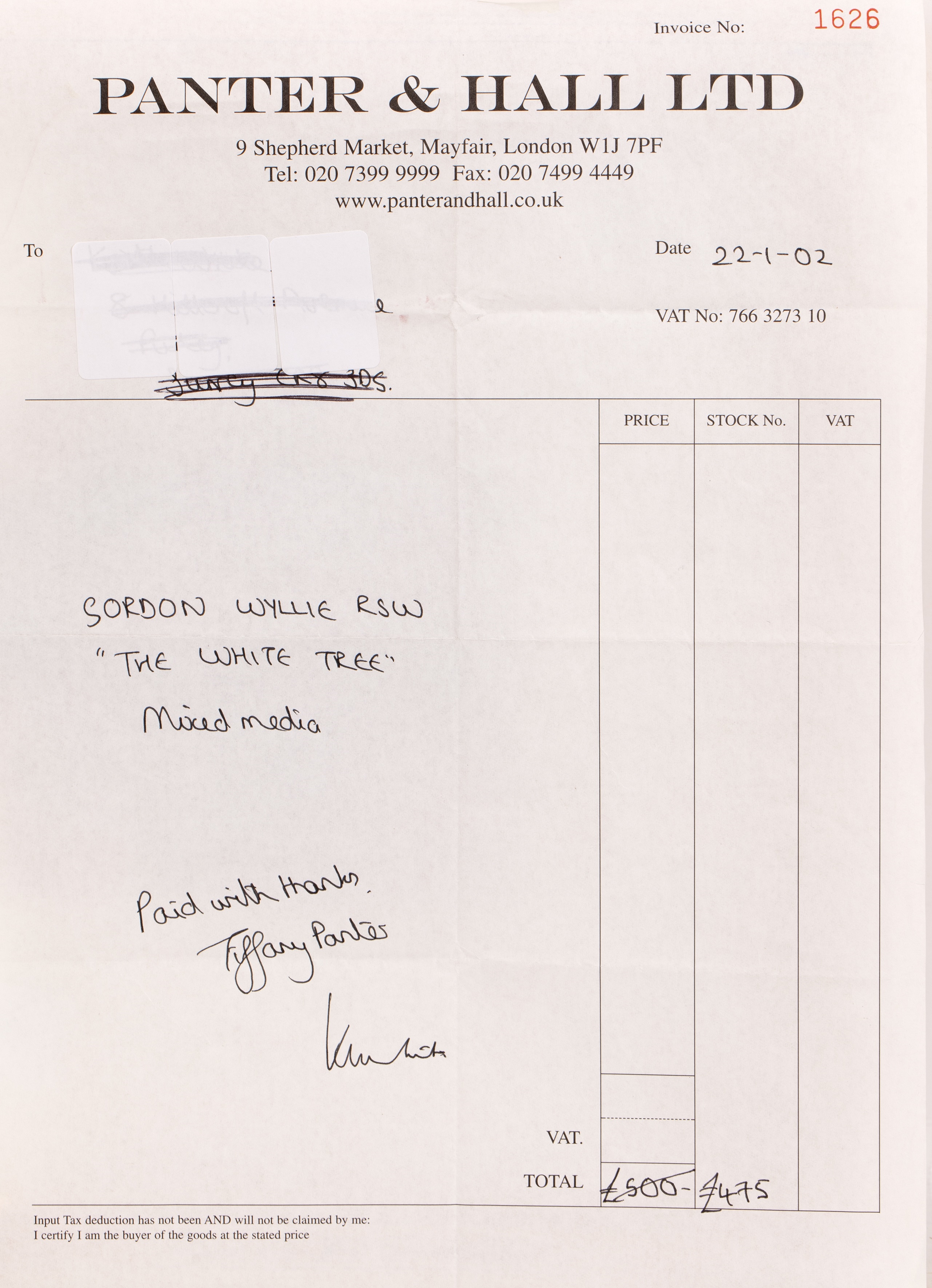 Artwork by Gordon Wyllie, The White Tree, Made of Mixed Media