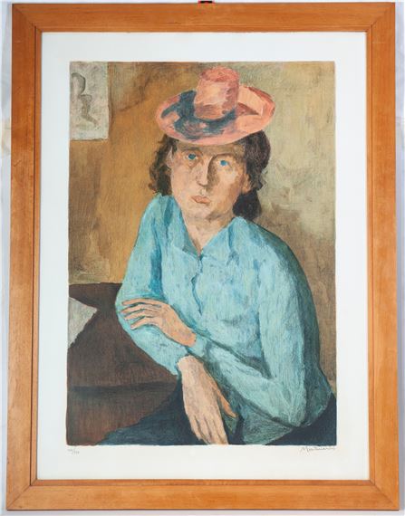 Woman with hat by Luigi Montanarini