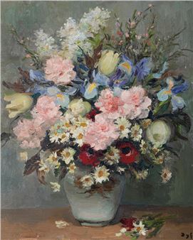 Fleurs au pot de céladon - Marcel Dyf