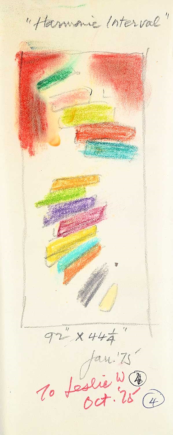 Artwork by Jack Bush, Harmonic Interval Study, Made of Graphite And Pastel On Paper