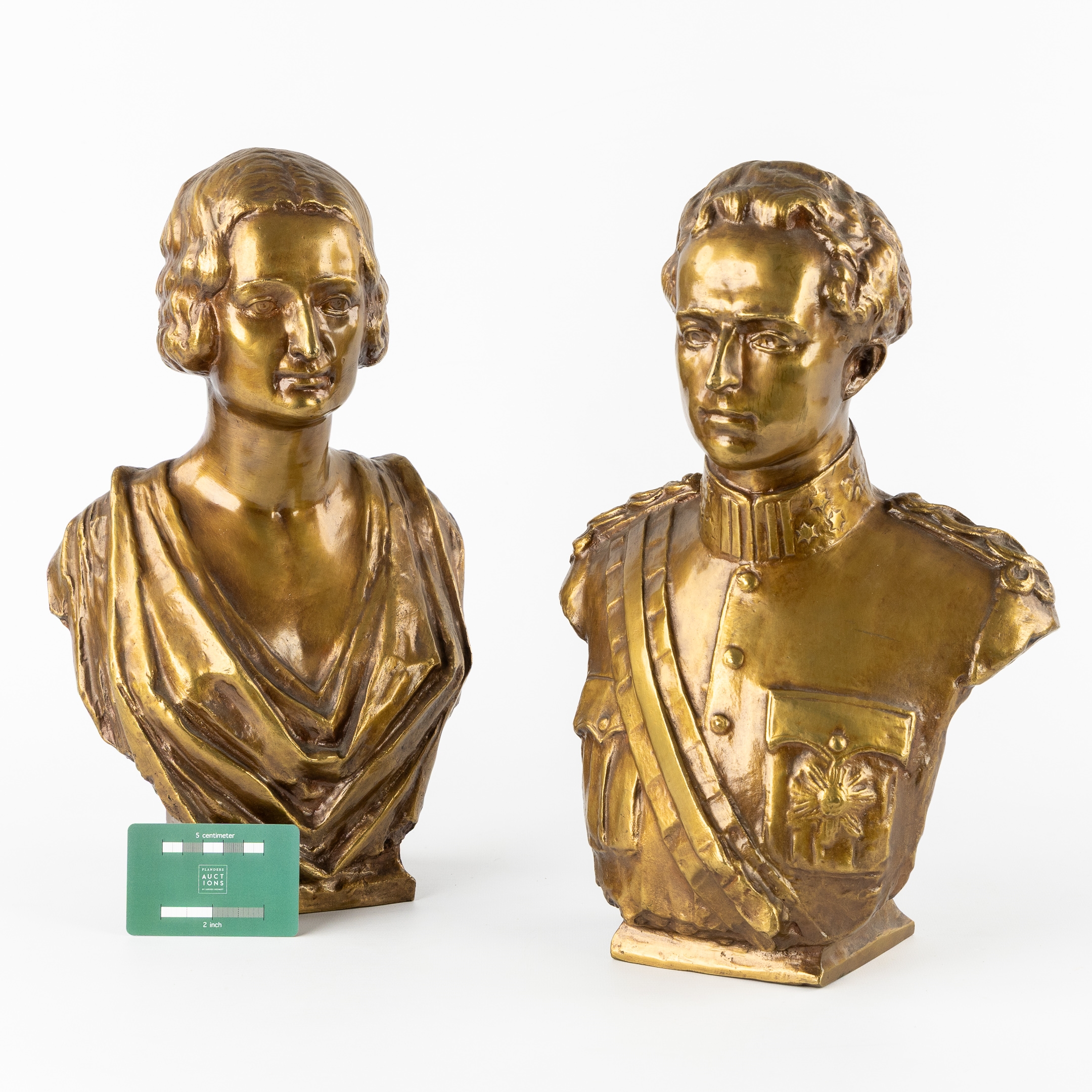 Octave Rotsaert | A Pair of Busts of King Leopold III of Belgium and ...
