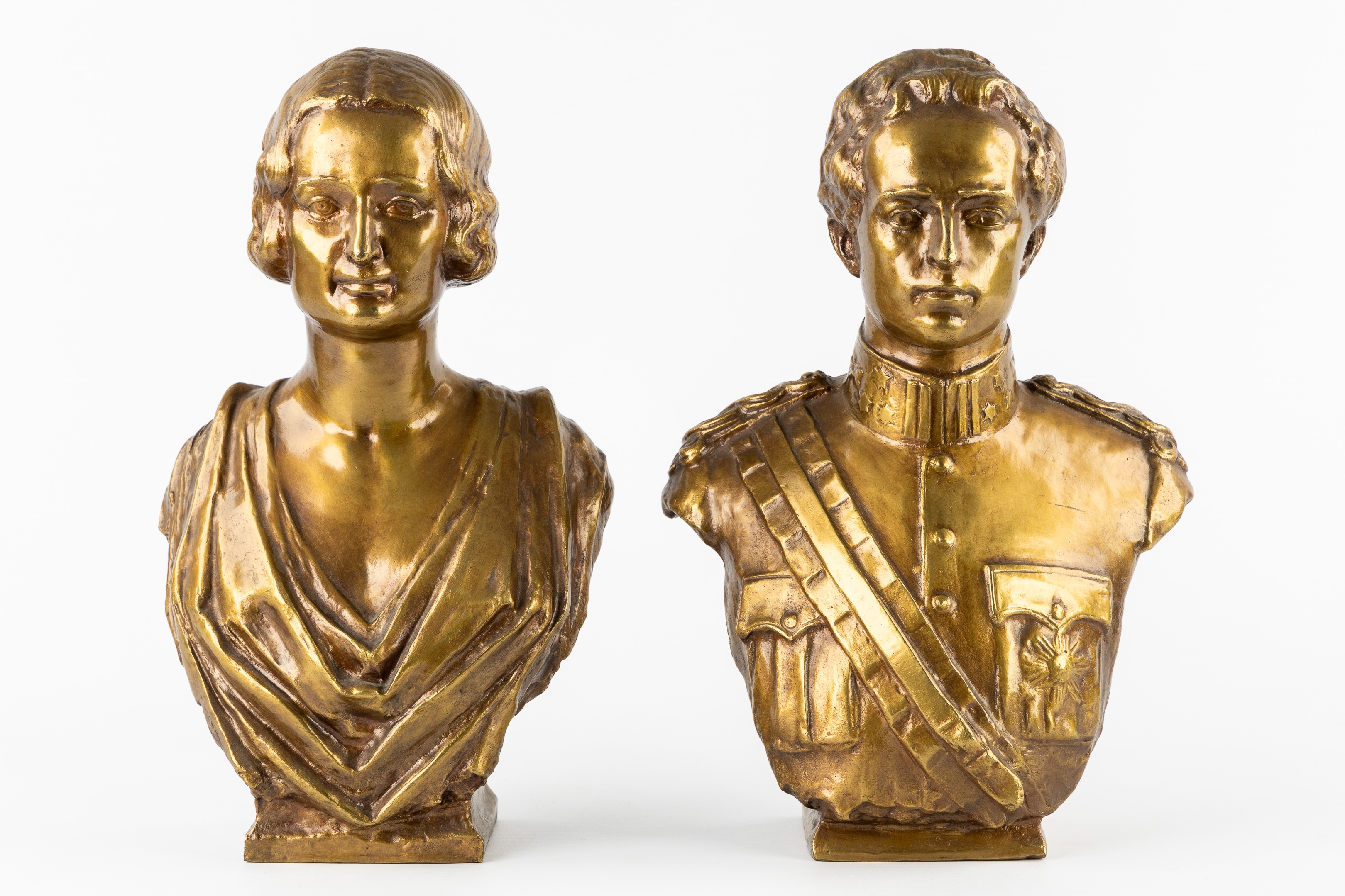 Octave Rotsaert | A Pair of Busts of King Leopold III of Belgium and ...