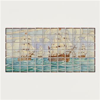 72pc Panel of Sailing Ships - William Rowe