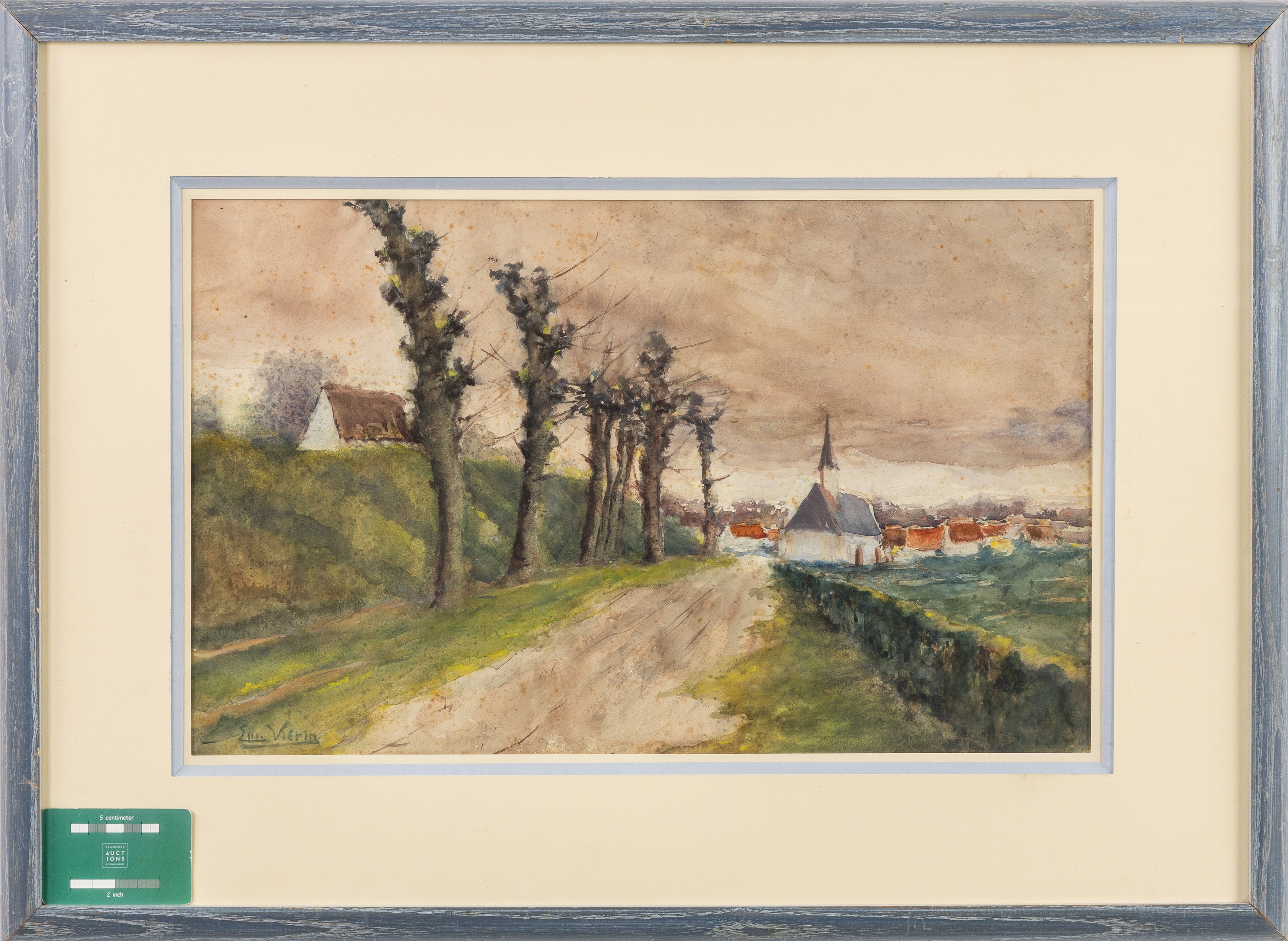 Artwork by Emmanuel Vierin, Village View, Made of Watercolour On Paper
