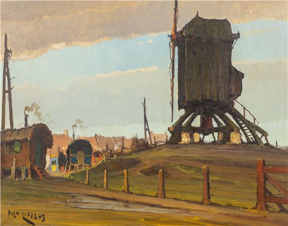 Landscape with a windmill - Piet Lippens