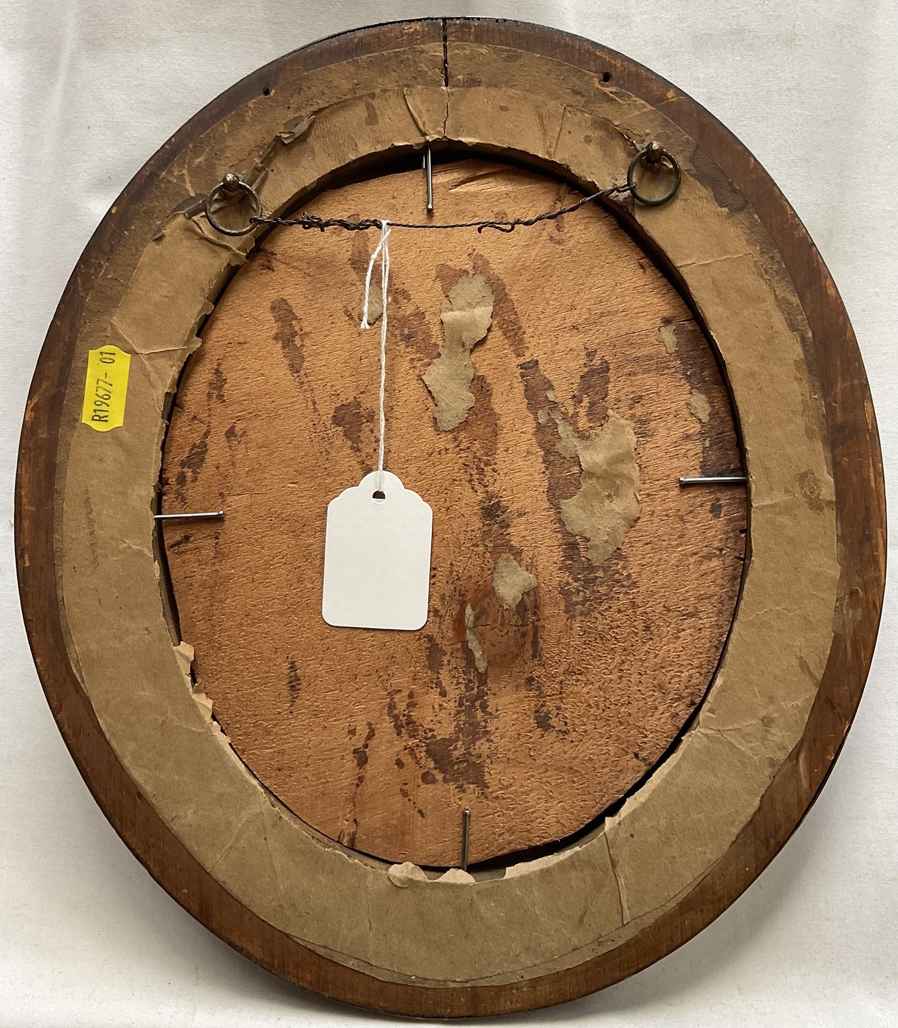 Artwork by Michelangelo Meucci, oval oil on board, of song birds, Made of Oil On Board