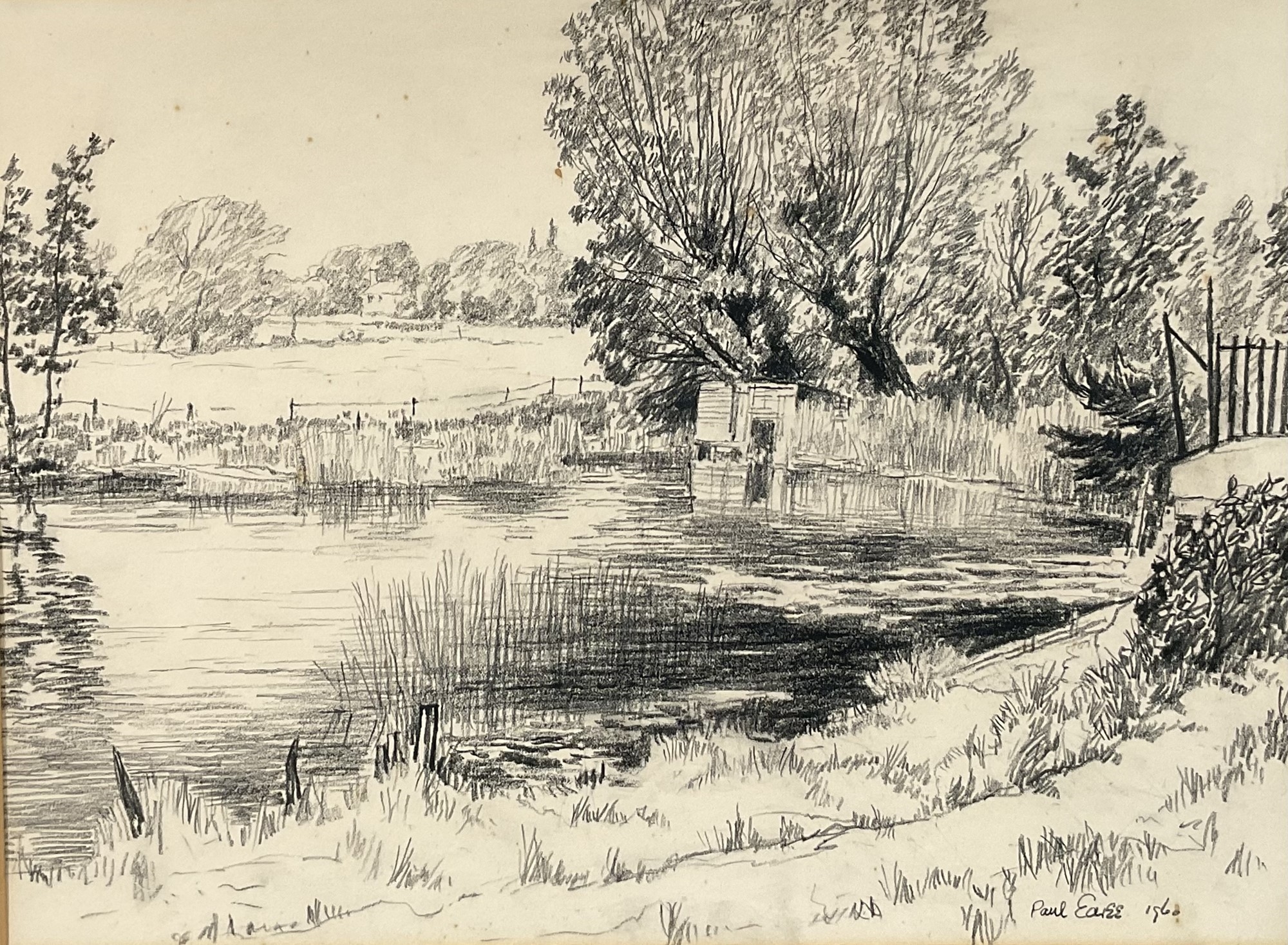 Artwork by Paul Earee, River bank, Made of Charcoal