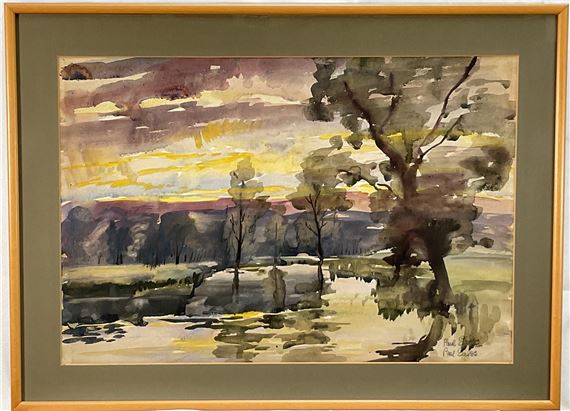 group of three framed watercolour landscapes by Paul Earee