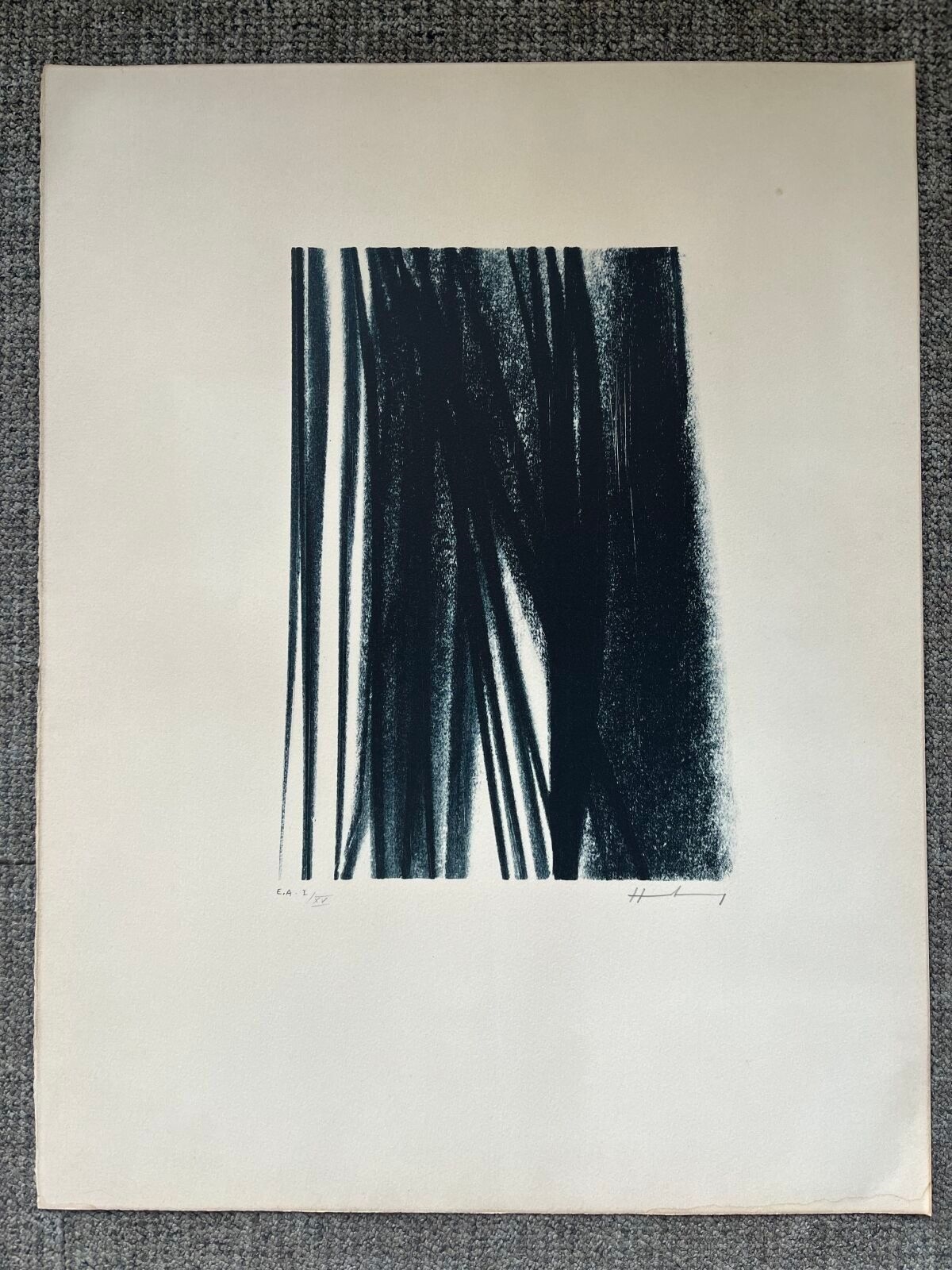 Artwork by Hans Hartung, Composition for "Poetry is contagious, Made of Photo-Autograph On Zinc