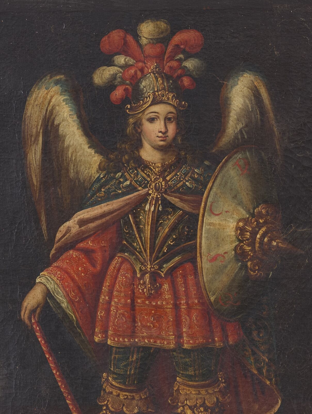 Artwork by South American School, 18th Century, The Archangel Saint Michael, Made of Original Canvas