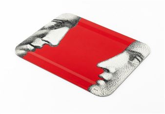 Profili Red Lacquered Wood Tray - Piero Fornasetti