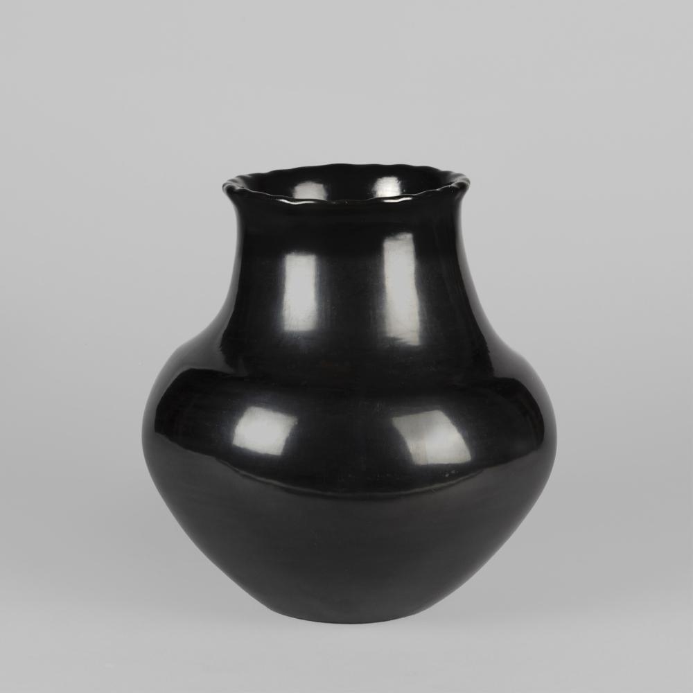 Artwork by Maria Montoya Martinez, Blackware Vase, Made of Fired Clay