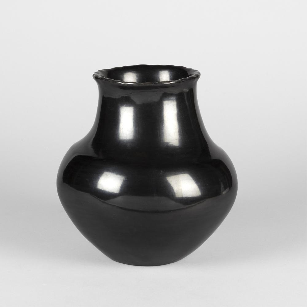 Artwork by Maria Montoya Martinez, Blackware Vase, Made of Fired Clay